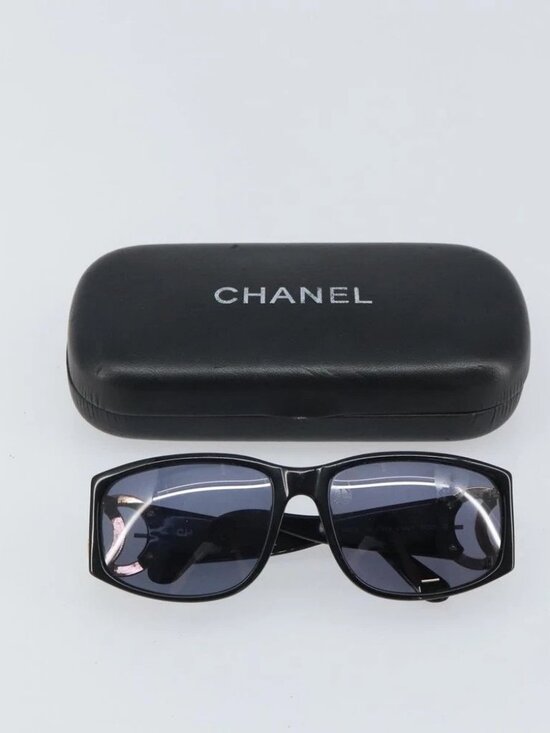 CHANEL Sunglasses plastic Black CC Auth main image 7